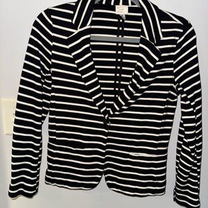 a new day Black and White Striped Blazer